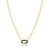 Forest Green Enamel Carabiner Gold Necklace
